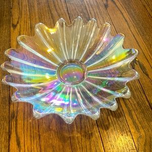 Vintage Federal glass iridescent bowl. 11”x 3” high. Show stopper